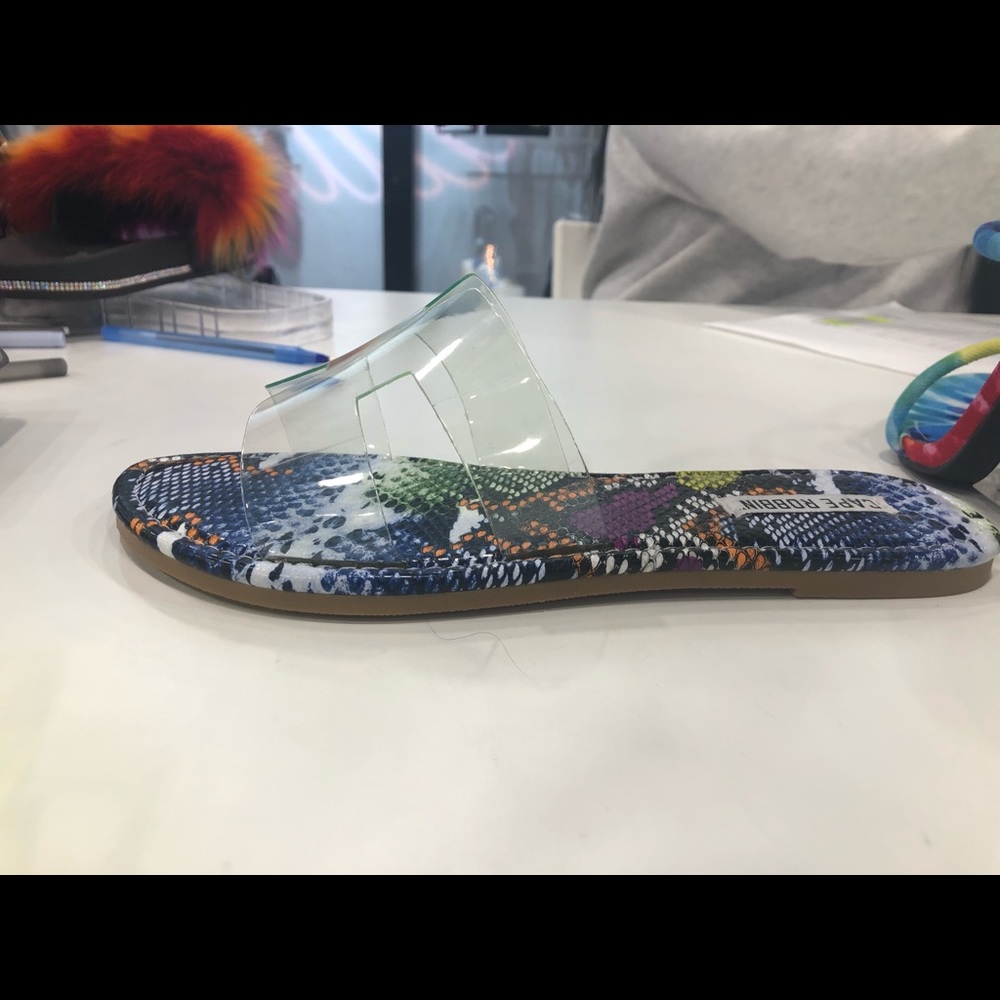 Clear Leopard Print Trendy H Slides